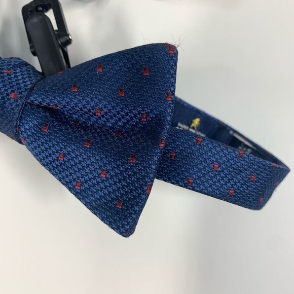 Stafford Navy blue red bow tie adjustable  - Picture 4 of 6